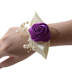 Rose Handband Bruiden Bruidsmeisje Decoratie Bloemen Vrouwelijke Prom Accessoires Kunstbloem Bruiloft Polsband - Product Image 3