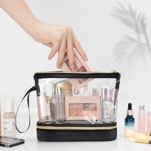 Travel Makeup <b>Bag</b>, Clear Cosmetic <b>Bag</b> <b>Make</b> <b>up</b> Organizer Toiletry <b>Bag</b>, Waterproof Pouch for Women Purse Travel Makeup <b>Bag</b> - Product Image 1