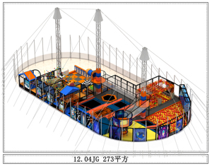Large Amusement Indoor <b>Trampoline</b> Park Commercial Family Sports Center with Plastic Adventure Park for Children and Adults - Product Image 3