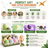 Bain pour enfants à thème dinosaure |   Jouet Dragon à l'intérieur |   Cadeau biologique végétalien amusant et pétillant |   Cadeau d'anniversaire de Pâques |   Personnalisation OEM