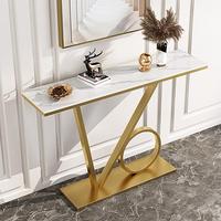 Support de montre console de luxe moderne petit métal fin avec panneaux de marbre noir et or Design classique pour application villa