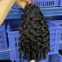 Miracle Knots Plumes Cheveux Humains au Crochet Bouclés Birmans, Tresses au Crochet Vierge Miracle Knots Cheveux Humains Ondulés Profonds, Cheveux Indiens Bruts Bouclés