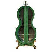 Vitrine de luxe en bois massif en forme de violon, meuble à vin vintage, meuble de salon, vitrine sur mesure