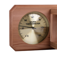 Aksesori mewah Cedar merah yang dapat disesuaikan untuk ruang Sauna termometer 2 dalam 1 & pengatur waktu jam pasir higrometer desain uap kering Modern
