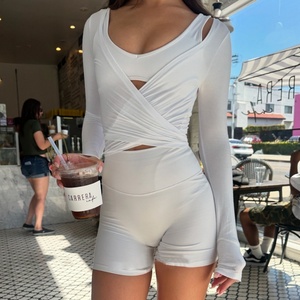 Wholesale Lightweight Long Sleeve Pilates <b>Wrap</b> Top Quick Dry Yoga Fitness Sportswear Fashion Solid Plus Size Made Knitted - Product Image 2