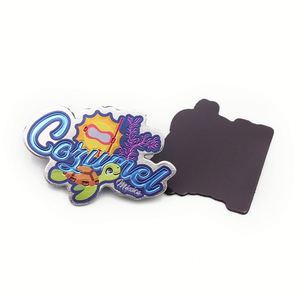 Aimants de réfrigérateur souvenirs de Cozumel, Mexique, en aluminium 3D gaufré, fabriqués sur mesure en usine - Product Image 5