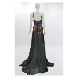 ชุดเดรสสำหรับผู้หญิงชุดเดรสแขนสามส่วนลายดอกเที่ยงคืนป้ายผ้าคุณภาพดีสั่งทำได้ยี่ห้อท้องถิ่นของ Enzo & Leo Vietnam - Product Image 5