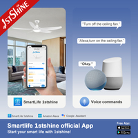 Ventilador de Techo Inteligente 1stshine con Luz LED, Control por Voz a través de Aplicación Wifi, Diseño Moderno, Eficiente y de Calidad para el Hogar