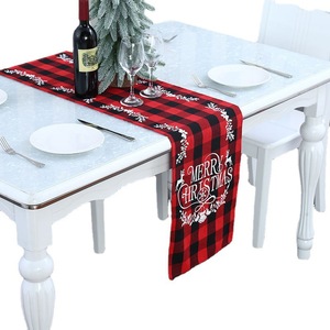 Saisonnier hiver vacances cuisine table à manger décoration noël chemin de table père noël bonhomme de neige fleur tissu décorations de noël - Product Image 6