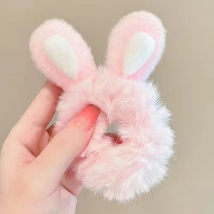 Nouveaux élastiques à cheveux en peluche avec oreilles de lapin mignonnes pour enfants, style dessin animé, pour l'automne et l'hiver - Product Image 6