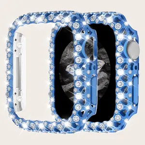 Heart Design Fashion Bling Diamond Smart Watch Cover Case for Apple Watch Series 8 7 6 40mm 41mm 44mm 45mm Sparkling Case