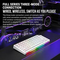 Clavier mécanique sans fil Bluetooth AJAZZ Ak820V2, idéal pour les jeux vidéo et les examens simulés, double 8K, personnalisable, 75 touches, filaire