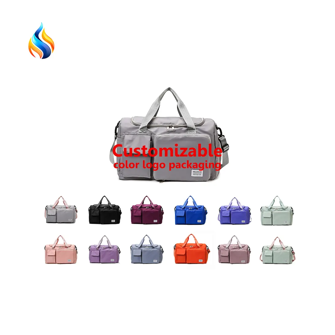 ZY customized logo Wholesale Large Capacity Sport Travel Bags Compartment Fashion Travel Tote Trip Bag