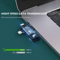 Adaptador Hub USB-C OTG 3 en 1 con Micro USB Tipo C, USB 3.0 y Salida de CC para Teléfonos Móviles (S23/S22/Macbook/iPhone 14/13/12)