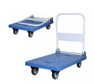 헤비 듀티 4 륜 접이식 카트 400kg 적재 용량 플랫 플라스틱 플랫폼 핸드 트럭 맞춤형 OEM 저장 트롤리 - Product Image 6