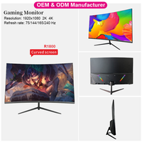 Monitor Curvo Rebekah Direct Factory de 27/34 Pulgadas, 1K/2K/3K, Monitor para Juegos de PC, LCD/LED, 100-180Hz, Monitor para Computadora de Escritorio y Oficina