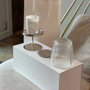 Elegante Vela Aromática de Vidrio Blanco No Tóxica con Frasco, Regalo Relajante y Curativo, Ecológica - Product Image 1