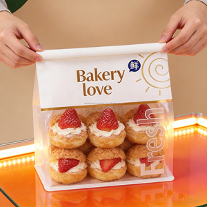 Sacs en papier kraft blancs pour la cuisson du pain, sacs personnalisés pour snacks et burgers, sacs à emporter pour gâteaux et cafés avec poignées - Product Image 4