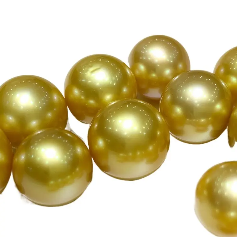 10-14MM High Quality Round Nature South Sea Dark Gold Pearl With Half OR No Hole Loose Pearl