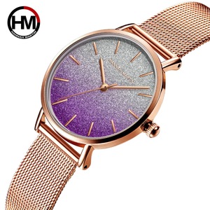 HANNAH MARTIN1323 Magnifique Montre à Quartz pour Femme ODM, Bracelet en Acier Maillé, Résistante à l'Eau, Simple et Tendance, Fournisseur - Product Image 4