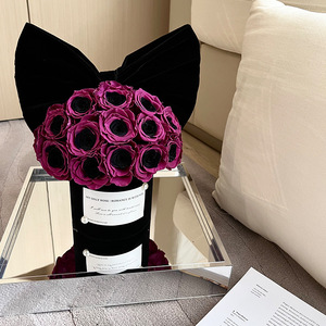 Bouquet de roses éternelles de luxe léger, cadeau personnalisé avec nœud, seau à câlins, cadeau haut de gamme pour la Saint-Valentin, cadeau d'anniversaire - Product Image 6