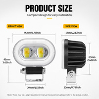 Lampe auxiliaire LED pour moto Espumoso à double lentille, avec anneau lumineux RGB Angel Eye, klaxon 110 dB, étanche IP67, projecteur tout-terrain pour véhicules
