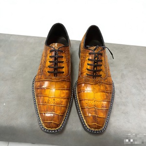 100% crocodile leather men's shoes, hand-rubbed color, genuine leather, formal shoes, high-end and elegant - Product Image 2