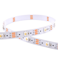 Bande LED RVB adressable WS2811 12V/24V 60 LED/m, effet cascade programmable, IP68, pour décoration de maison et de scène