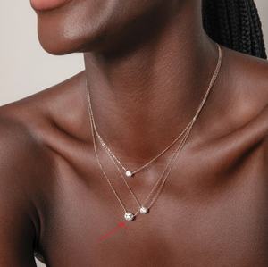 طقم مجوهرات LOZRUNVE من الفضة الإسترليني عيار 925، سلسلة لامعة وأنيقة بتصميم سوليتير من الألماس والكريستال، قلادة شوكر - Product Image 2