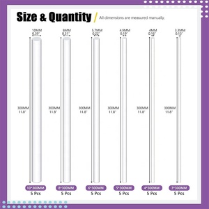 Kit Assortito di 15 Barre Acriliche Bianche Diametro 4mm Lunghezza 300mm - Barre Solide Rotonde in Acrilico Trasparente per Modellismo e Artigianato - Product Image 2