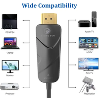 Câble à fibre optique active 4K de haute qualité 10M-50M avec connecteurs plaqués or pour projecteur HDTV et microphone (garantie 2 ans)