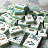 Jeu de Mahjong Américain de Luxe Personnalisé, Gravé et Peint à la Main, Motif Tourbillon Nacré, Cadeau Idéal pour Fêtes et Famille