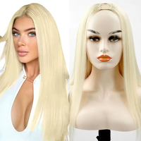 Venta al por mayor 2026 XZY Nueva Peluca de Cabello Humano Liso Rubio 613, Pelucas U-Part Sin Encaje, 100% Cabello Virgen Brasileño Liso Natural