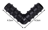 Raccords de tuyauterie en polyéthylène noir écologiques pour l'irrigation agricole, taille personnalisée, connecteur rapide, coude goutte-à-goutte, pour l'eau de jardin