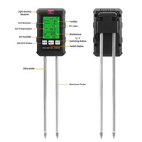 Testeur numérique d'humidité du sol 6 en 1, portable, pour tester le pH, la fertilité, la température, la luminosité du soleil et l'humidité du sol, pour jardin, pelouse et plantes