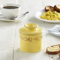 Boîte à beurre en porcelaine de forme ronde populaire avec couvercle inférieur antidérapant Récipient alimentaire en céramique micro-ondable pour une utilisation en cuisine