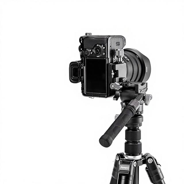 For FY830+MH4A Aluminum Alloy Camera Tripod Head Set for DSLR/Mirrorless Compact Portable Detachable Hydraulic Gimbal 3kg