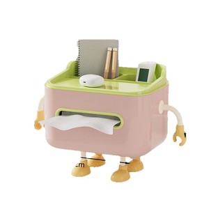 Boîte à mouchoirs multifonctionnelle avec organisateur de rangement pour chambre à coucher, salon, table basse, design de dessin animé - Product Image 1