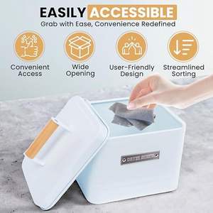 Bacs de rangement en métal de ferme moderne Porte-feuille de sèche-linge en relief et distributeur d'assouplissant pour l'organisation de la décoration de la buanderie - Product Image 6