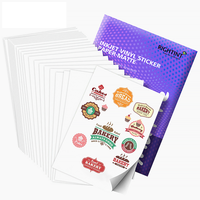 Papel Adhesivo de Vinilo Imprimible Rightint, Producto Popular en Amazon, Apto para Impresoras de Inyección de Tinta y Láser, Blanco Brillante, 8.5x11