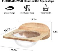 Meubles en bois muraux durables dôme acrylique espace Capsule lit pour chat étagère avec hamac