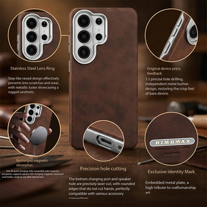 Coque de téléphone en cuir PU électroplaqué magnétique en gros pour Samsung S26 S23 S24 Ultra S25 Plus, compatible avec la charge sans fil et antichoc - Product Image 3