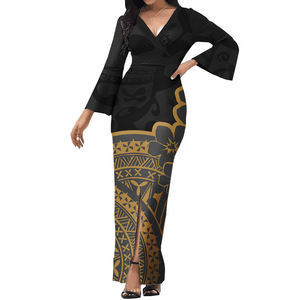 Ballkleider Hibiscus Hawaiian Elegant Pacific Island Freizeit kleidung Polynesian Tribal Design Mode Samoa Kleid für Frauen - Product Image 4