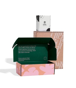 Boîtes en carton ondulé kraft et vert avec doublure en mousse gaufrée, logo personnalisé imprimé, boîtes d'expédition pour coffrets cadeaux et emballages d'<span class=keywords><strong>abonnement</strong></span> - Product Image 2