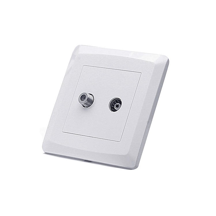Hot Selling White UK Standard Satellite Socket and TV Socket Lot of Color Type Wall Socket Extension for Home