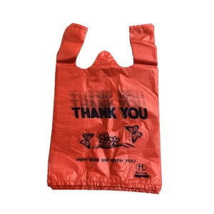 Vente en gros d'usine T-shirt avec logo coloré imprimé en plastique pour restaurant personnalisé à bas prix Sacs à provisions exportés vers l'Afrique - Product Image 3