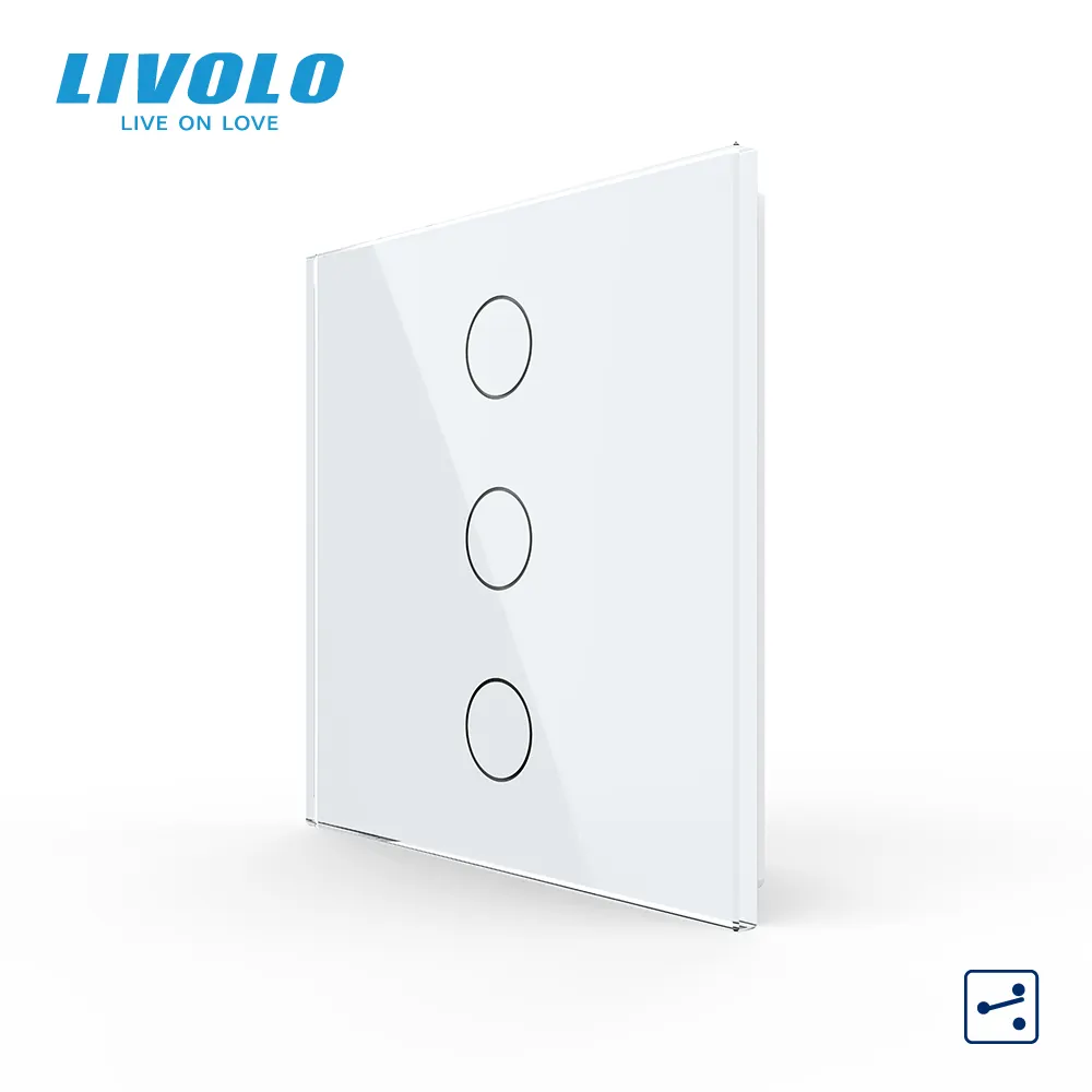 Livolo ब्रिटेन मानक स्मार्ट होम ऑटोमेशन सिस्टम 3 गिरोह 2 रास्ता दीवार प्रकाश स्विच