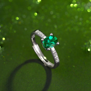 925 argent Sterling luxe laboratoire cultivé diamant cubique zircone émeraude taille émeraude pierre éternité anneaux mariage bande mariée bijoux - Product Image 5