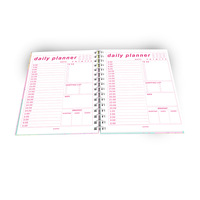 Carnet de notes A5 à spirale avec couverture rigide, design personnalisé, papier lisse, planificateur quotidien et hebdomadaire pour l'école et l'université