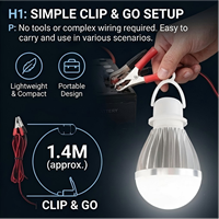 Ampoule LED d'urgence rechargeable E27 5W 7W 9W 12W 15W USB DC 5V 12V